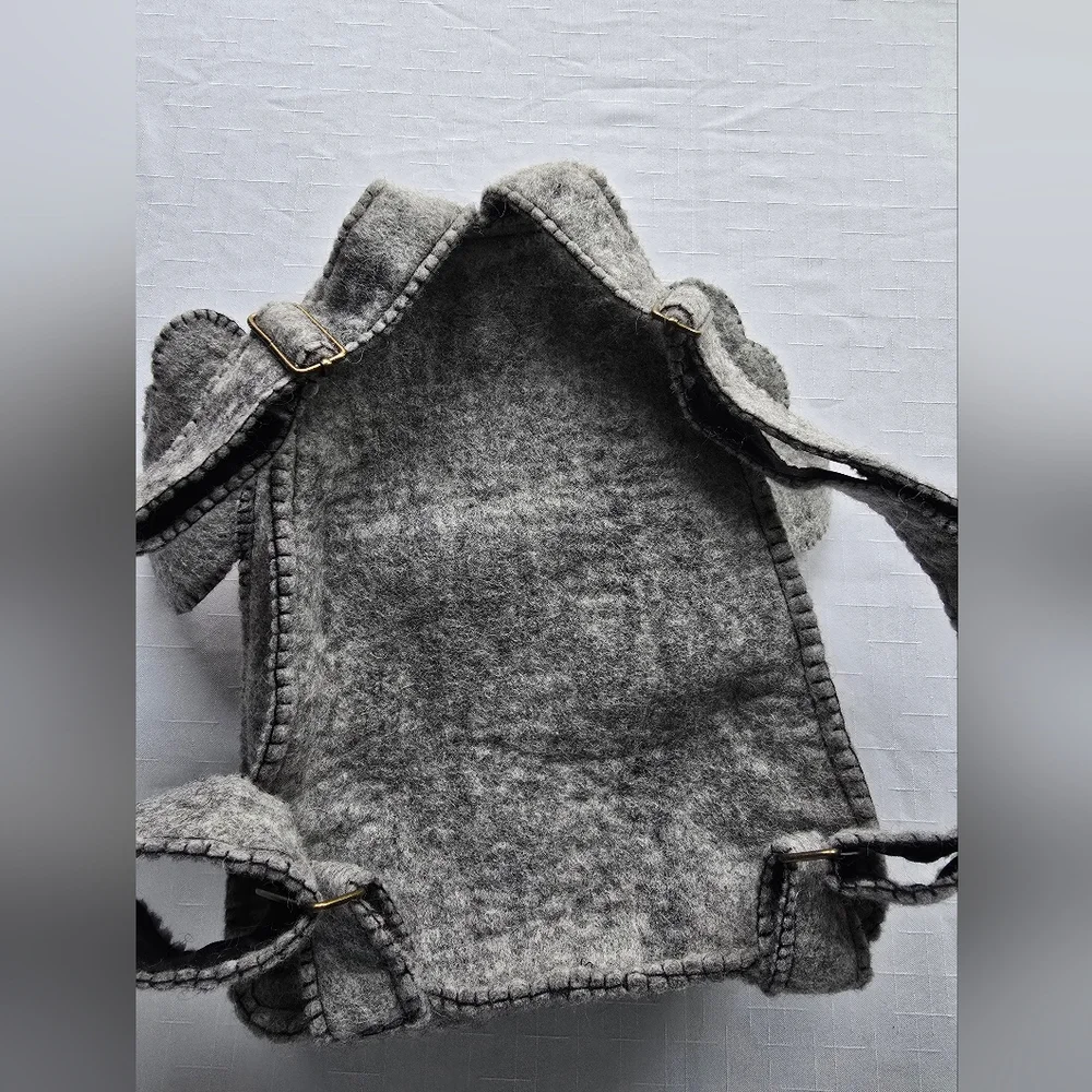 Kids Gray Elephant Felt Backpack - Cute Animal Bag